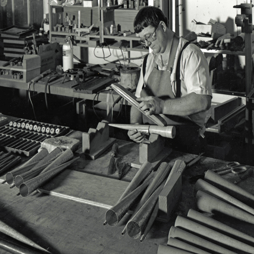 Blair Batty making trumpet resonators