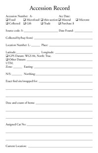 Blair Batty fossil accession record