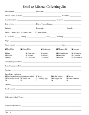 Blair Batty fossil location record